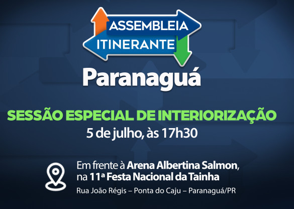 Edição da Assembleia Itinerante no Litoral ocorre na próxima quarta-feira (05)