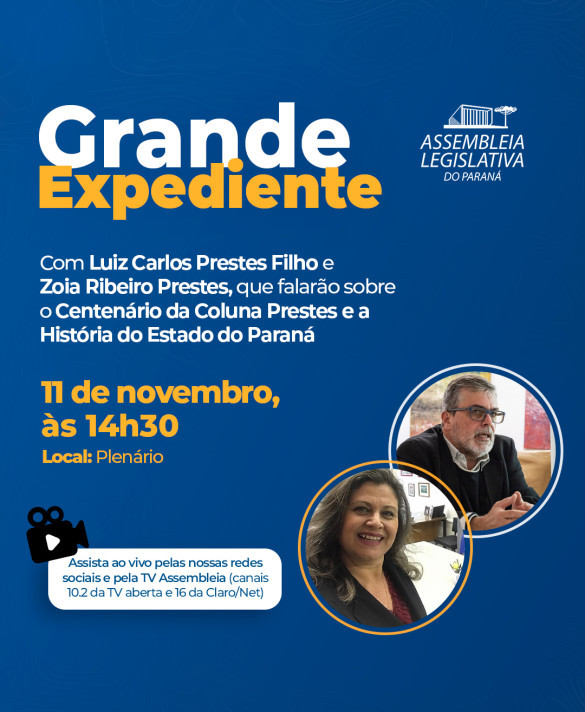 Legado histórico da Coluna Prestes será lembrado na Sessão Plenária da Assembleia Legislativa na próxima segunda-feira (11)