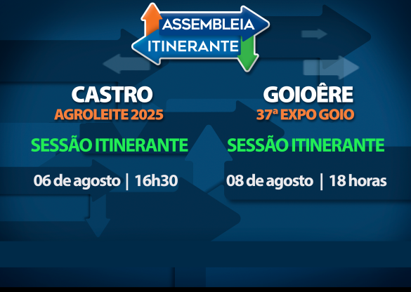 Assembleia Itinerante chega nesta semana a Castro e Goioerê com sessões especiais e atendimentos à população
