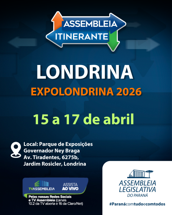 Assembleia Itinerante chega à ExpoLondrina 2026 com atendimentos, debates e atividades voltadas à população