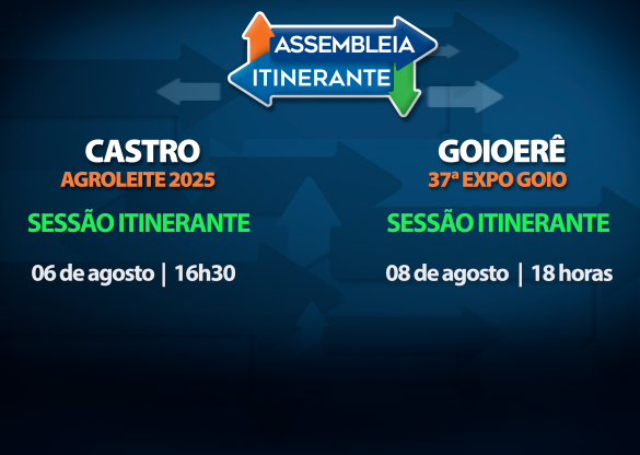 Assembleia Itinerante chega nesta semana a Castro e Goioerê com sessões especiais e atendimentos à população