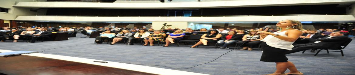 Servidora Taís Serafim Souza da Costa apresentou as normas e técnicas de redação utilizadas pela Assembleia Legislativa do Paraná